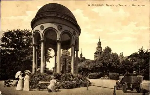 Ak Wiesbaden in Hessen,  Neroberg-Tempel u. Restaurant