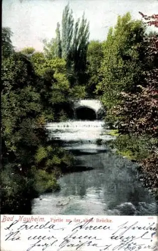 Ak Bad Nauheim in Hessen, alte Brücke