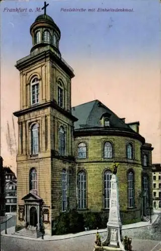 Ak Frankfurt am Main, Paulskirche, Einheitsdenkmal