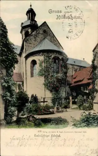 Ak Hildesheim in Niedersachsen, Kirche, Tausendjähriger Rosenstock