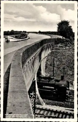 Ak Eberswalde in Brandenburg, Hohenzollernkanal, Eisenbahnunterführung