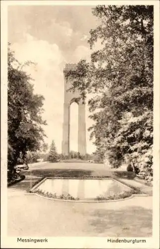 Ak Messingwerk Finow Eberswalde in der Mark, Hindenburg Turm