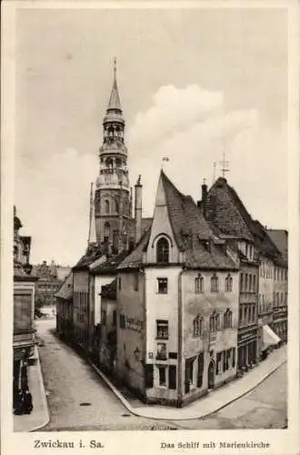 Ak Zwickau in Sachsen, Schiff, Marienkirche