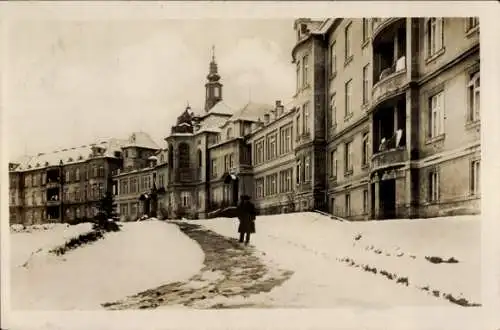 Ak Panewniki Panewnik Kreis Pleß Oberschlesien, Sanatorium im Winter