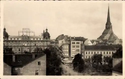 Ak Plzeň Pilsen Stadt, Hotel Continental,  Kirchturm