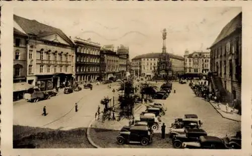 Ak Olomouc Olmütz Stadt, Innenstadt mit Rathaus