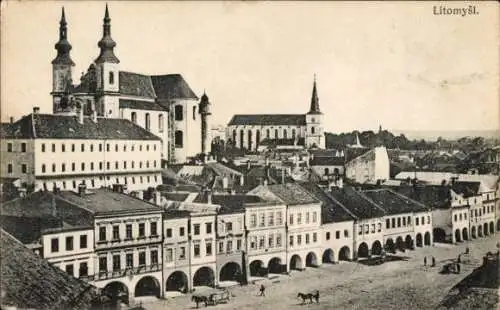 Ak Litomyšl Leitomischl Region Pardubice, Stadtbild, Kirchen