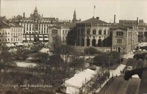 Ak Oslo Norwegen, Eidsvolls plads, Stortinget