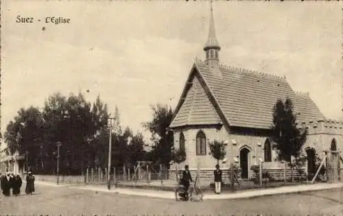 Ak Suez Ägypten, Kirche