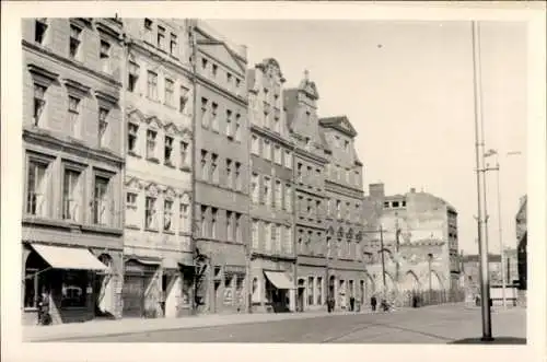 Foto Wrocław Breslau Schlesien, Wiederaufbau am Marktplatz