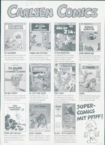 Stundenplan, Carlsen Comics, Schlümpfe, Tim und Struppi