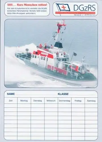 Stundenplan DGzRS, Seenotrettungsboot