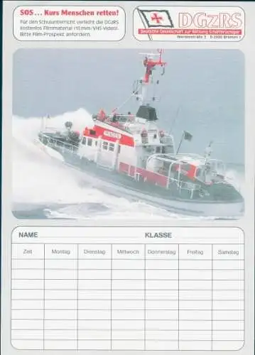 Stundenplan DGzRS, Seenotrettungsboot