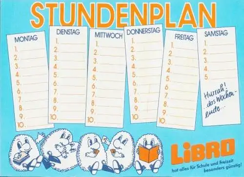 Stundenplan Reklame, Libro, alles für Schule und Freizeit, Igel