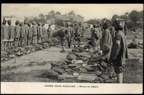 CPA Armee Indio-Anglaise, Revue de Details