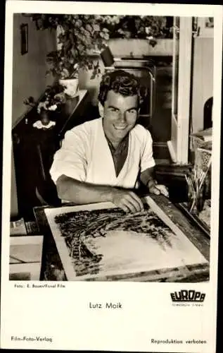 Ak Schauspieler Lutz Moik, Portrait, Autogramm, Gemälde