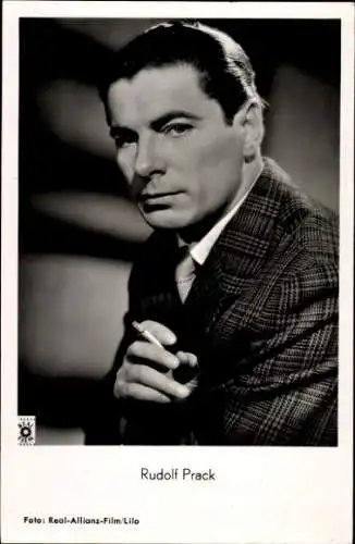 Ak Schauspieler Rudolf Prack, Portrait, Zigarette, Film Engel im Abendkleid