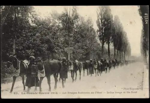 CPA Troupes Indiennes au Front, Grande Guerre 1914
