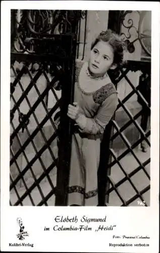 Ak Schauspielerin Elisabeth Sigmund im Columbia Film Heidi