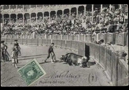 Ak Stierkampf, Erlegter Stier, Torero, Arena