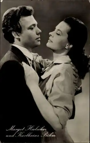 Ak Schauspielerin Margot Hielscher, Schauspieler Karlheinz Böhm, Portrait, Salto mortale