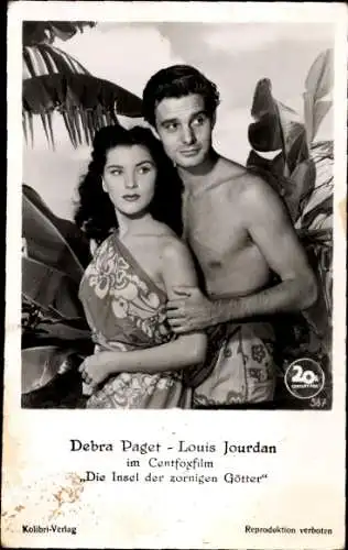 Ak Die Insel der zornigen Götter,  Debra Paget, Louis Jourdan