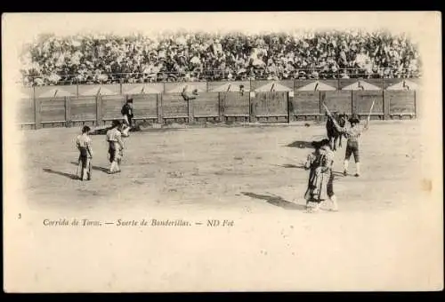 Ak Corrida de Toros, Suerte de Banderillas