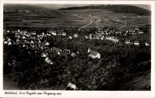 Ak Walddorf Altensteig im Schwarzwald Württemberg, Fliegeraufnahme