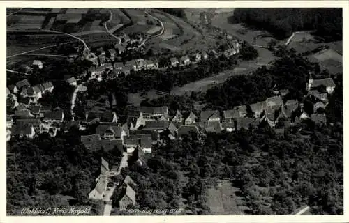 Ak Walddorf Altensteig im Schwarzwald Württemberg, Fliegeraufnahme