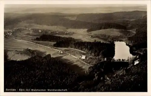 Ak Ebni Kaisersbach in Baden Württemberg, Ebnisee, Fliegeraufnahme