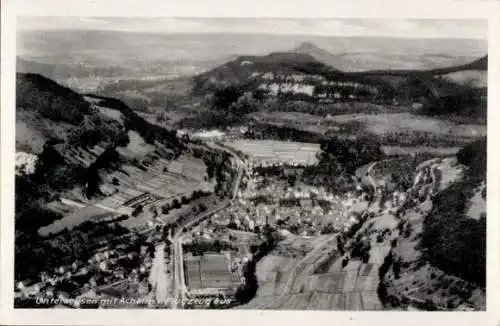 Ak Unterhausen Lichtenstein in Württemberg, Fliegeraufnahme, Achalm