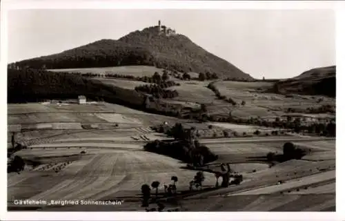 Ak Dettingen unter Teck, Gästeheim Bergfried Sonnenschein, Luftbild