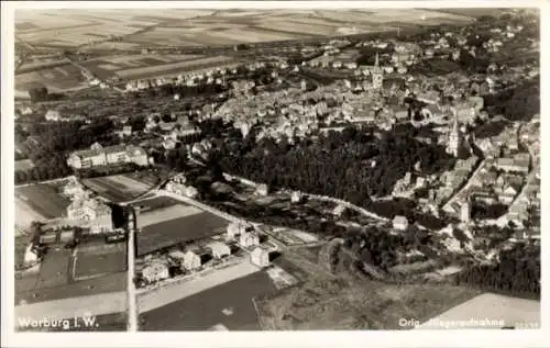 Ak Warburg in Westfalen, Fliegeraufnahme