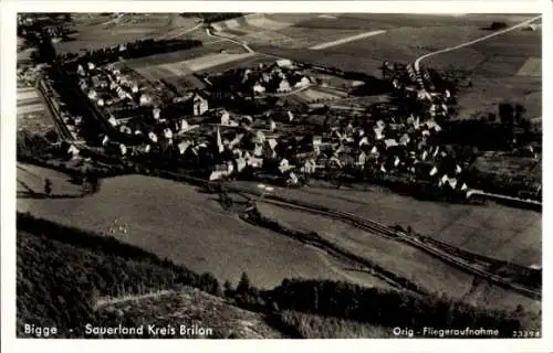 Ak Bigge Olsberg im Sauerland, Fliegeraufnahme