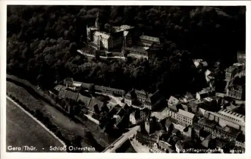 Ak Gera in Thüringen, Fliegeraufnahme, Schloss Osterstein