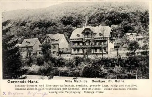 Ak Gernrode Quedlinburg im Harz, Villa Mathilde