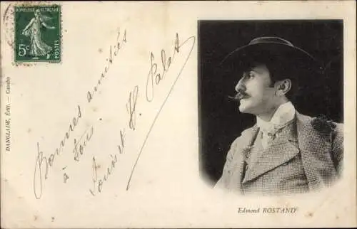 Ak Schriftsteller Edmond Rostand, Portrait