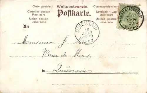 Ak Frankreich, Nationalflagge