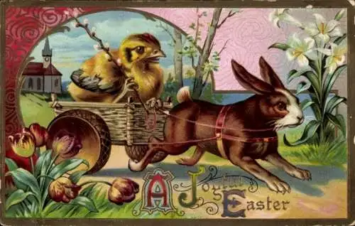 Ak Glückwunsch Ostern, Küken, Osterhase