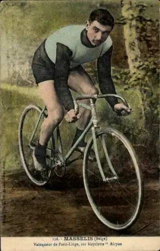 Ak Radrennfahrer Masselis, 2 Etappensiege Tour de France, Sieger Paris - Lüttich, Fahrrad Alcyon