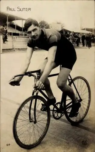 Ak Radrennfahrer Paul Suter, Fahrrad