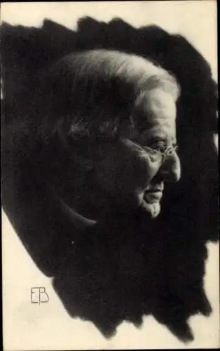 Ak Hugo Verriest, Portrait im Profil, 1840-1922, Priester