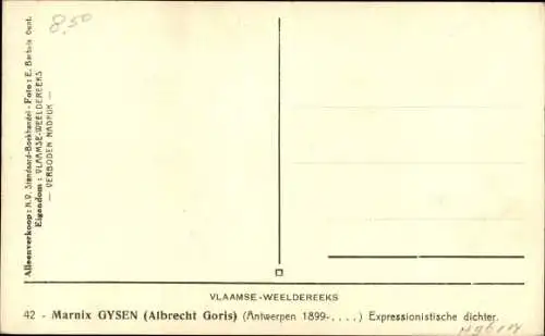 Ak Dichter Marnix Gysen, Porträt