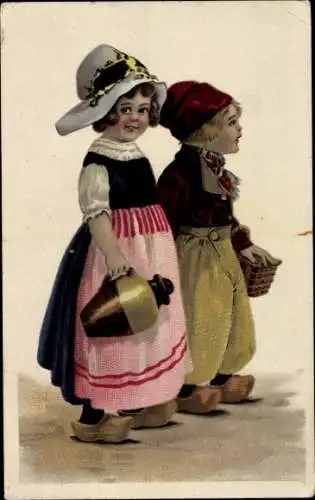 Litho Niederlande, Kinder in Tracht