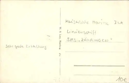Ak Deutsches Kriegsschiff, SMS Zähringen