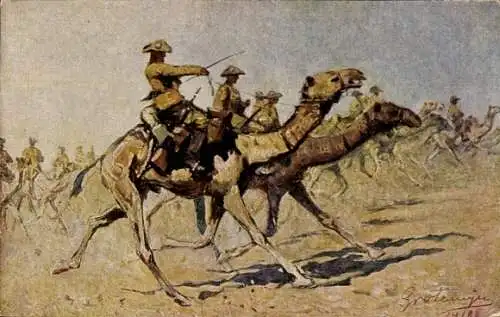 Künstler Ak Grotemeyer, Fritz, Kamelreiter in Deutsch Südwest Afrika