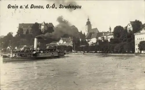 Ak Grein an der Donau Oberösterreich, Raddampfer Budapest