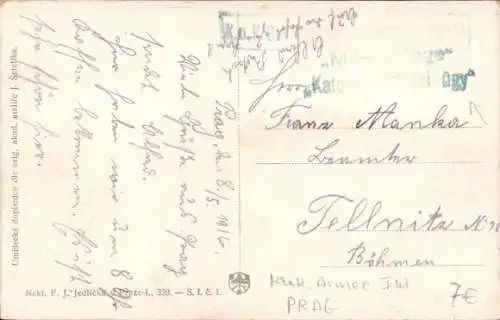 Künstler Ak Praha Prag Tschechien, Pohled z kralovskeho hradu