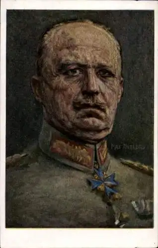 Künstler Ak Antlers, Max, General Erich Friedrich Wilhelm Ludendorff, Portrait