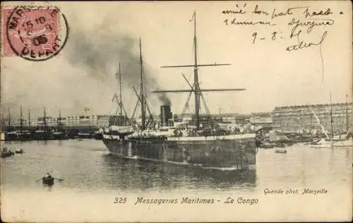 Ak Segel Schiff Le Congo im Hafen